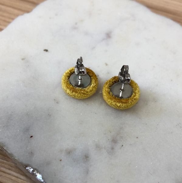 Cloth Button Stud Earrings