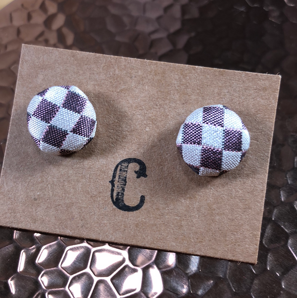 Cloth Button Stud Earrings