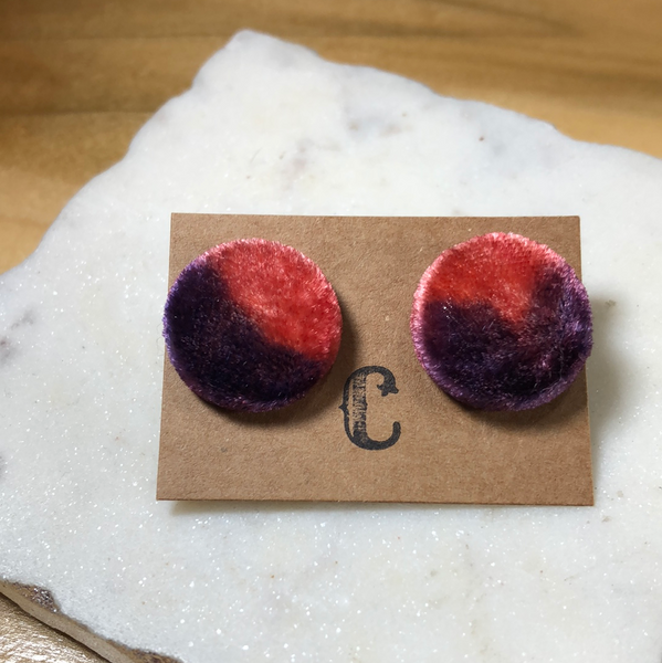 Jumbo Cloth Button Stud Earrings