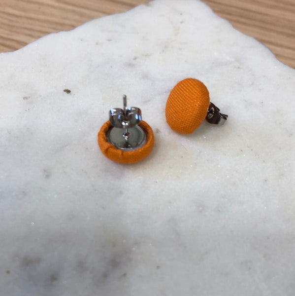 Cloth Button Stud Earrings
