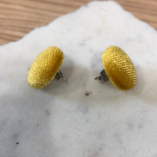 Jumbo Cloth Button Stud Earrings