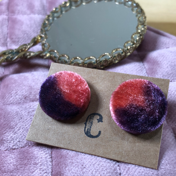 Jumbo Cloth Button Stud Earrings