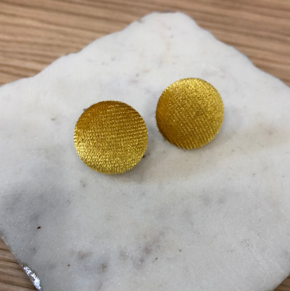 Jumbo Cloth Button Stud Earrings