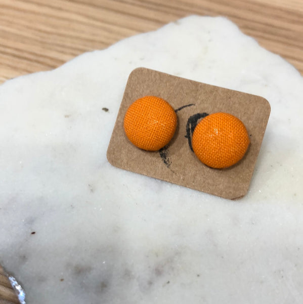 Cloth Button Stud Earrings