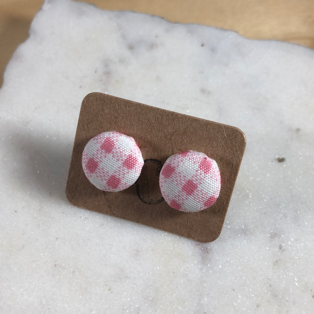 Cloth Button Stud Earrings