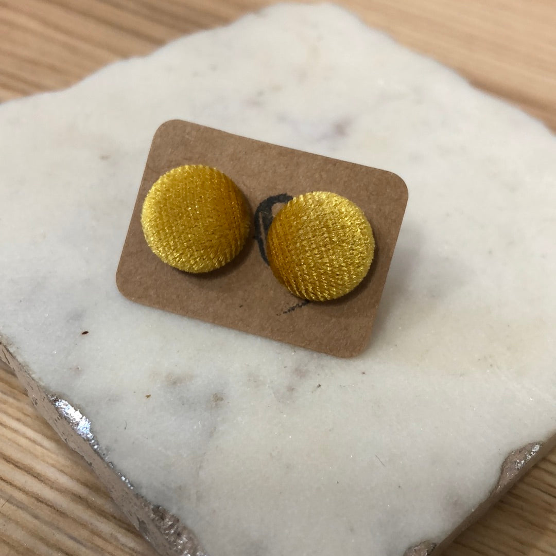 Cloth Button Stud Earrings